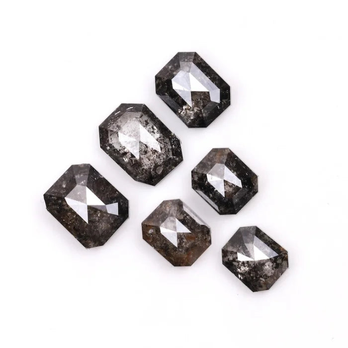 7.0 X 4.0 MM, Emerald Cut Salt And Pepper Diamond