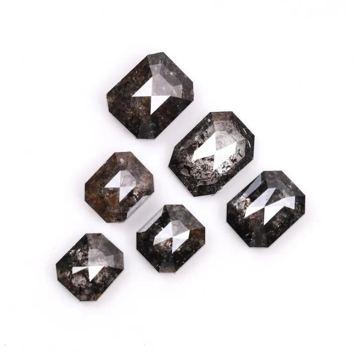 7.0 X 4.0 MM, Emerald Cut Salt And Pepper Diamond