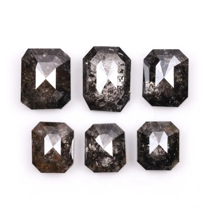 7.0 X 4.0 MM, Emerald Cut Salt And Pepper Diamond