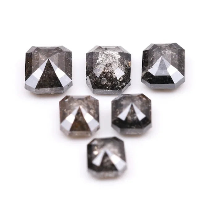 7.0 X 4.0 MM, Emerald Cut Salt And Pepper Diamond