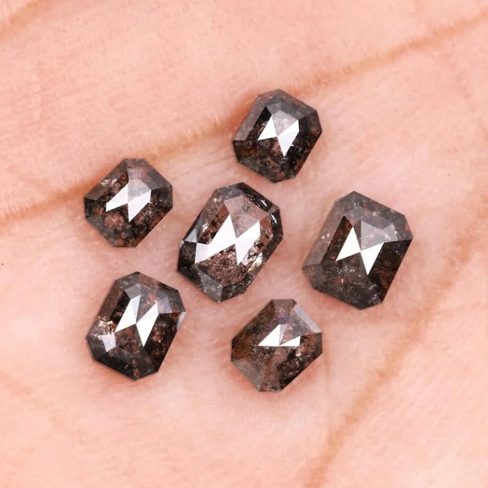 7.0 X 4.0 MM, Emerald Cut Salt And Pepper Diamond