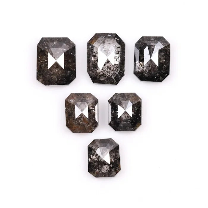 7.0 X 4.0 MM, Emerald Cut Salt And Pepper Diamond