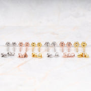 Solitaire Stud Diamond Earring Pair - Minimal Carbon