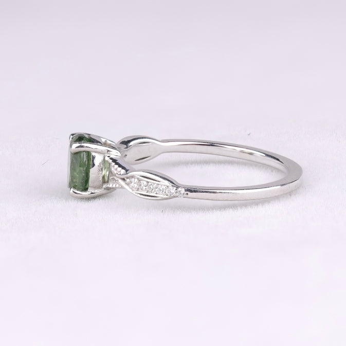 Oval Cut Green Sapphire Engagement Ring For Couple