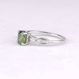 Oval Cut Green Sapphire Engagement Ring For Couple