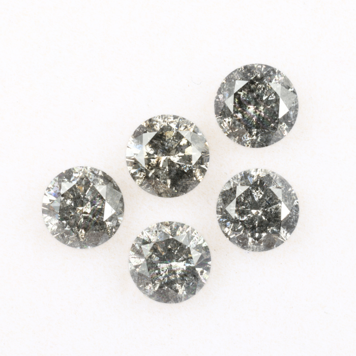 4.0 MM Salt And Pepper Round Brilliant Cut Diamond