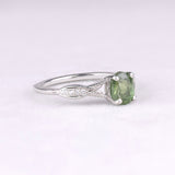 Oval Cut Green Sapphire Engagement Ring For Couple