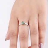 Oval Cut Green Sapphire Engagement Ring For Couple