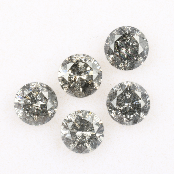 4.0 MM Salt And Pepper Round Brilliant Cut Diamond