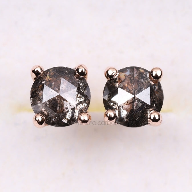 Diamond Stud Earrings Pair - Minimal Carbon