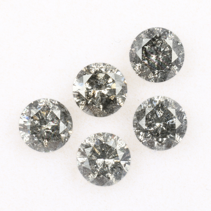 4.0 MM Salt And Pepper Round Brilliant Cut Diamond