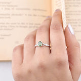 Oval Cut Green Sapphire Engagement Ring For Couple