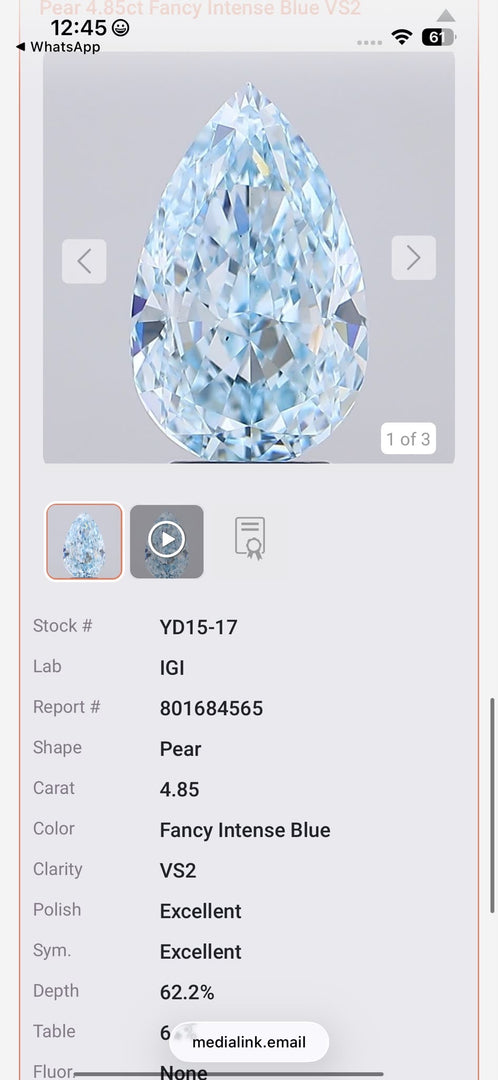 Pear Blue Diamond | TheMinimalCarbon