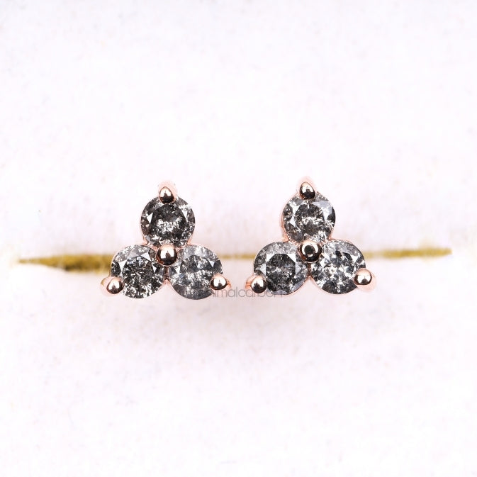 Trio Diamond Earring Stud Pair