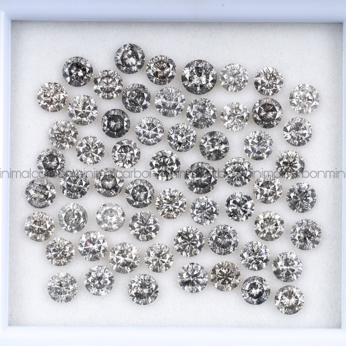 Salt and Pepper Brilliant Cut Melee Diamond - Minimal Carbon