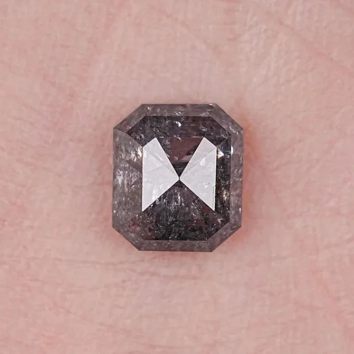 1.71 Carat Emerald Brilliant Cut Salt & Pepper Natural Loose Diamond