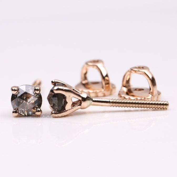 Diamond Stud Earrings Pair - Minimal Carbon