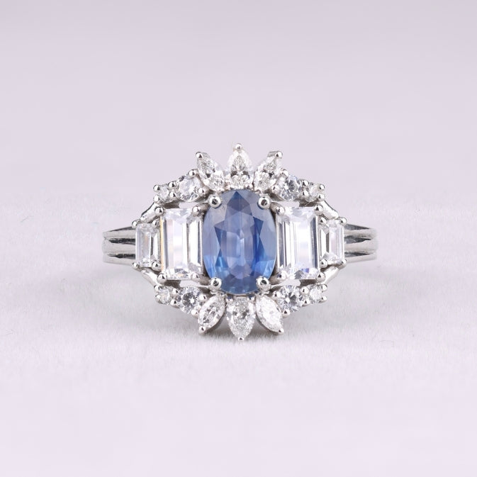 Oval Sapphire Diamond Ring