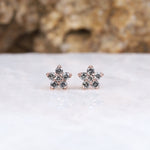 Load image into Gallery viewer, Flower Cluster Diamond Earring Stud Pair
