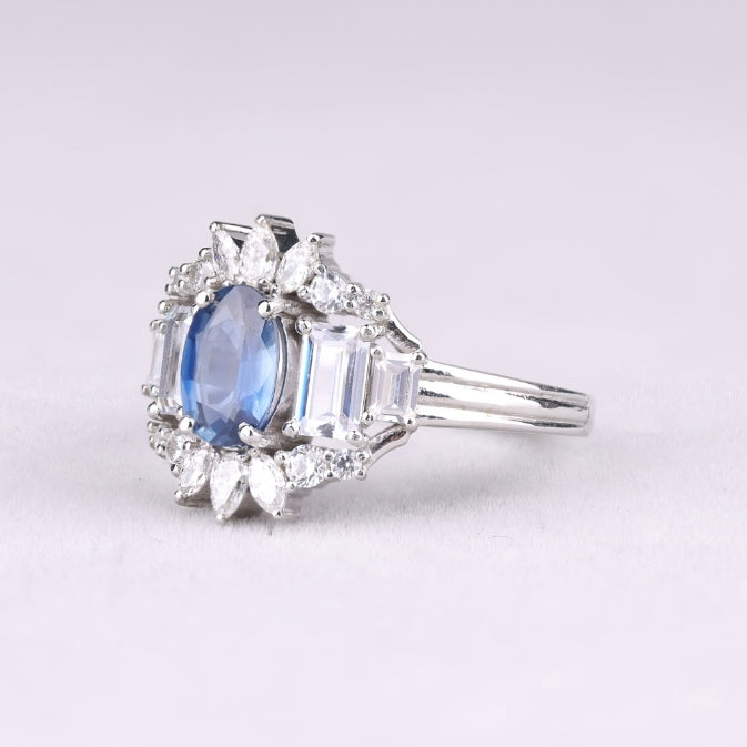 Oval Sapphire Diamond Ring
