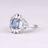 Oval Cut Natural Sapphire Diamond Luxury Ring