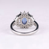 Oval Cut Natural Sapphire Diamond Luxury Ring