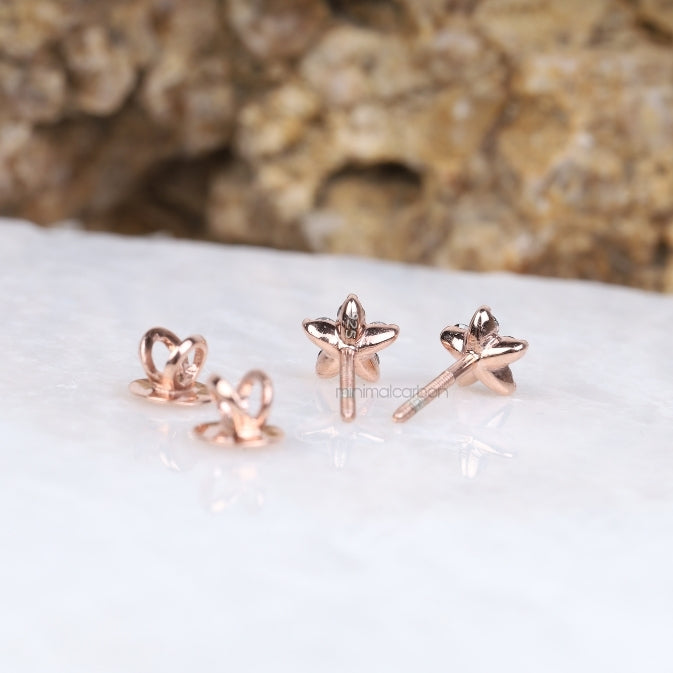Flower Cluster Diamond Earring Stud Pair - Minimal Carbon