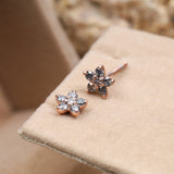Flower Cluster Diamond Earring Stud Pair - Minimal Carbon