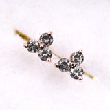 Trio Diamond Earring Stud Pair - Minimal Carbon