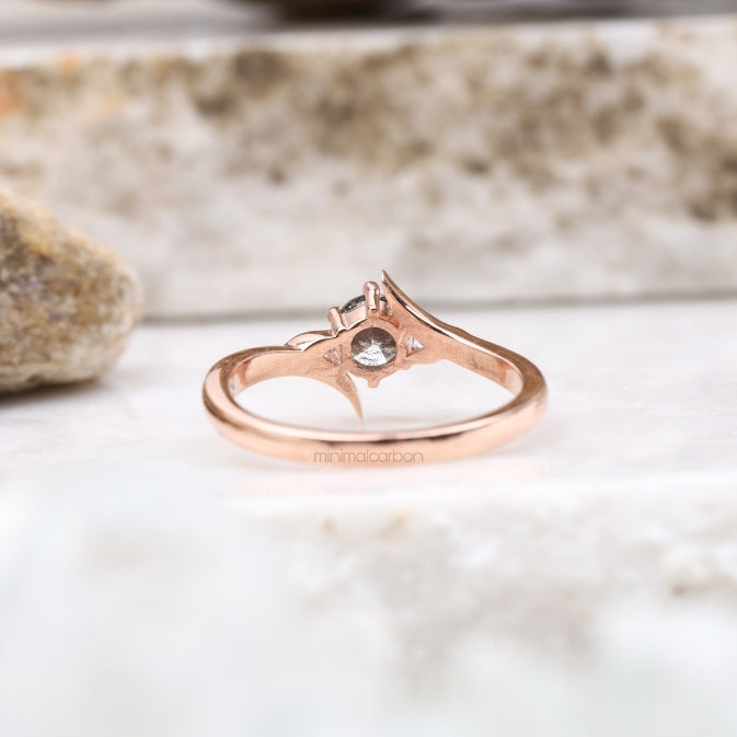 Solitaire Ring 4 Prong Ring - Minimal Carbon