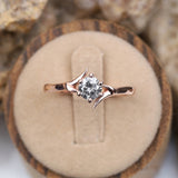 Solitaire Ring 4 Prong Ring - Minimal Carbon