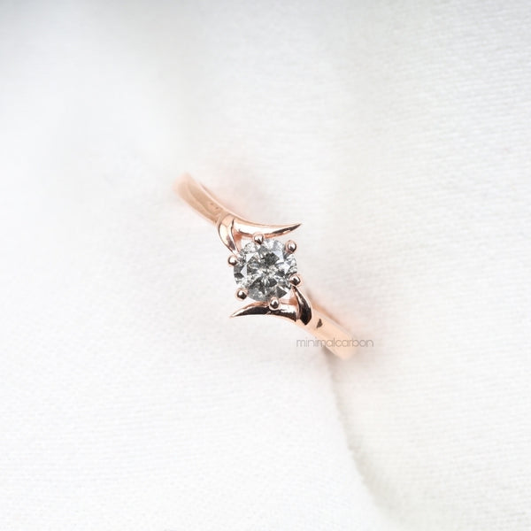 Solitaire Ring 4 Prong Ring - Minimal Carbon