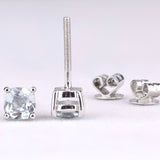 Natural Sapphire Round Stud Earrings