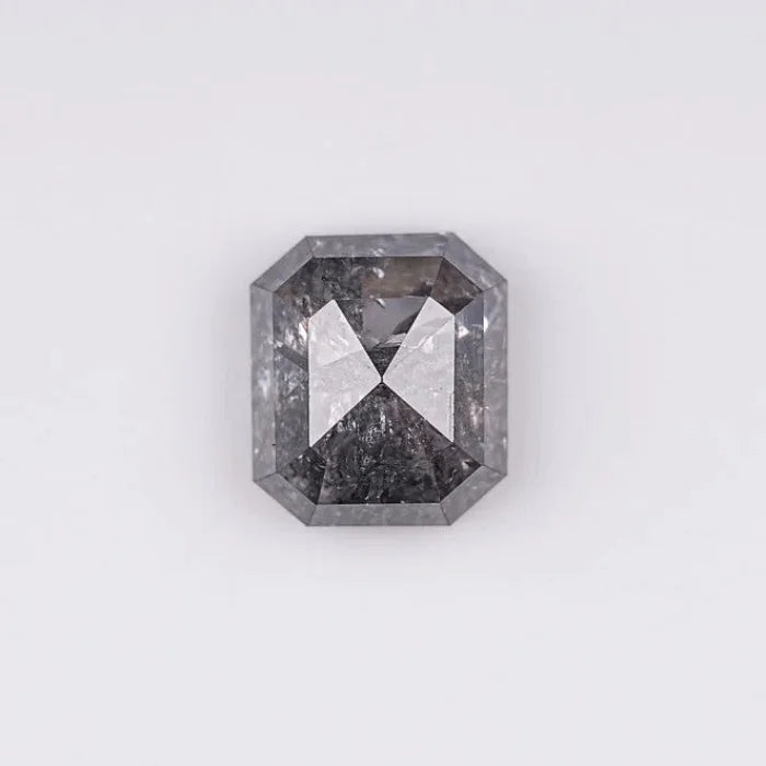 1.71 Carat Emerald Brilliant Cut Salt & Pepper Natural Loose Diamond