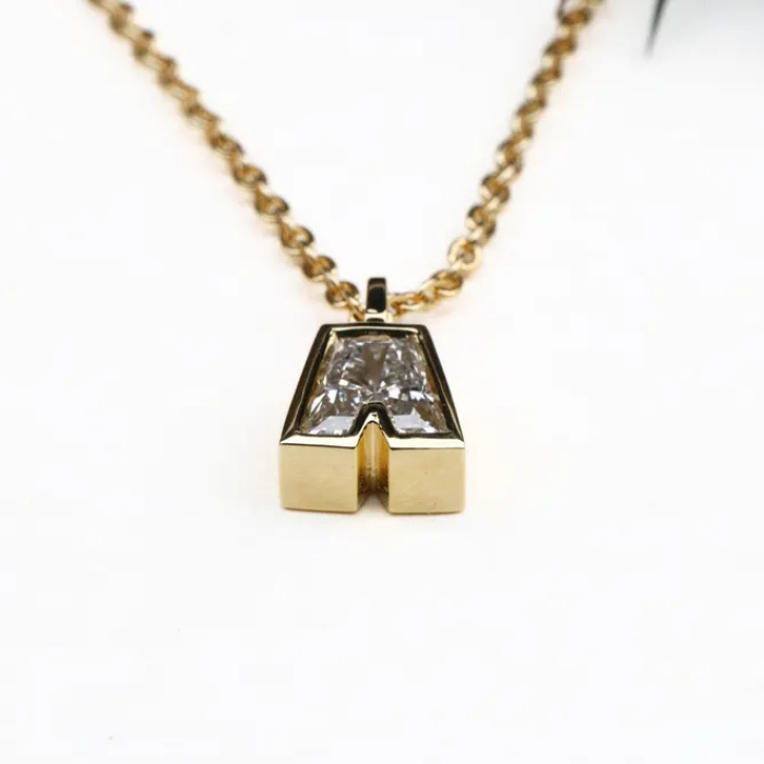 A Alphabet Lab Grown Diamond Necklaces - Minimal Carbon