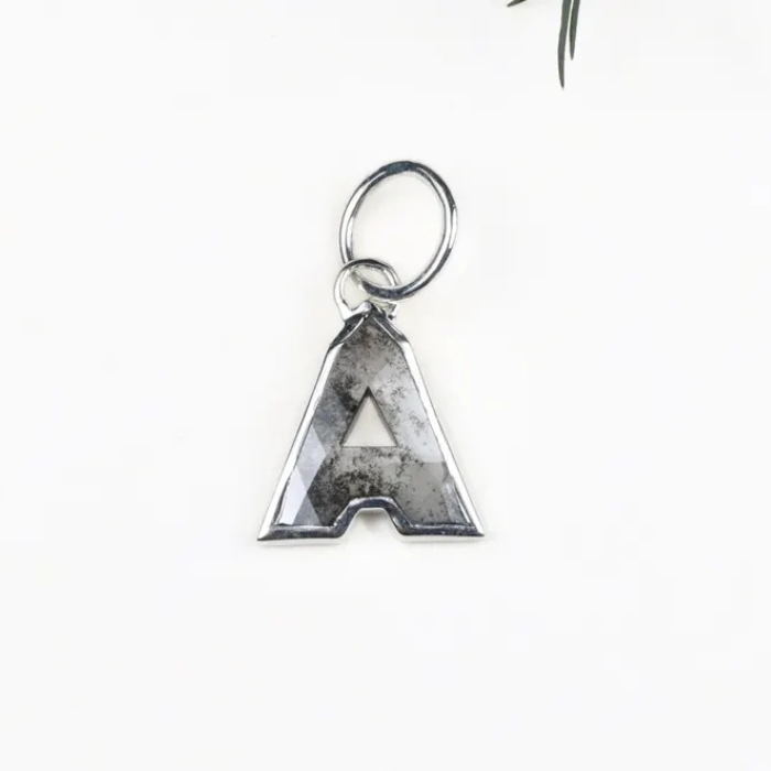 A Alphabet Salt And Pepper Diamond Necklaces - Minimal Carbon