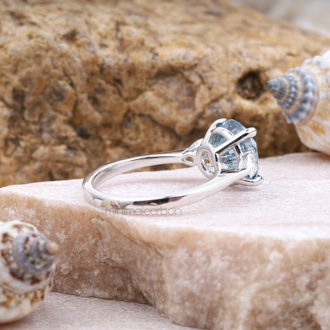 lab diamond three stone ring