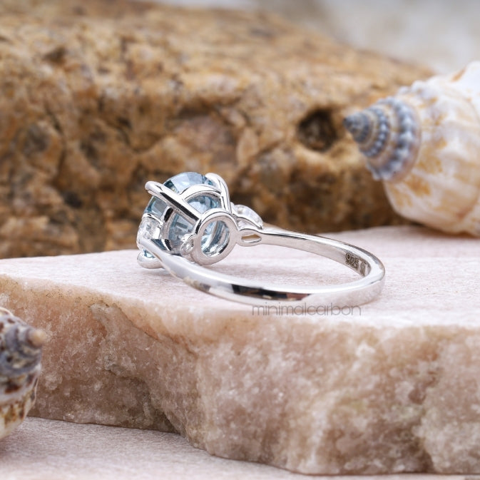 lab created diamond three stone ring