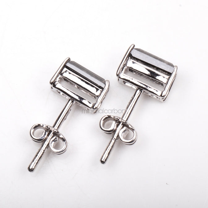 Baguette Studs Earring Pair - Minimal Carbon