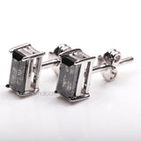 Baguette Studs Earring Pair - Minimal Carbon
