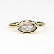 Bezel Set East-West Oval Lab Grown Diamond Solitaire Ring