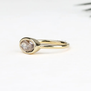 Bezel Set East-West Oval Lab Grown Diamond Solitaire Ring