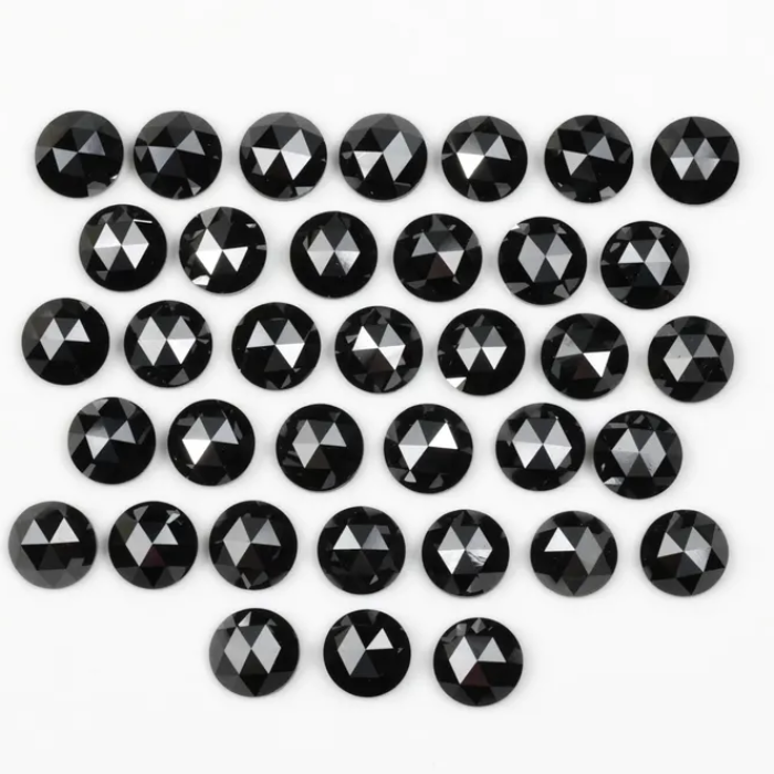 Black Loose Natural Round Rose Cut Earth Mined Diamond