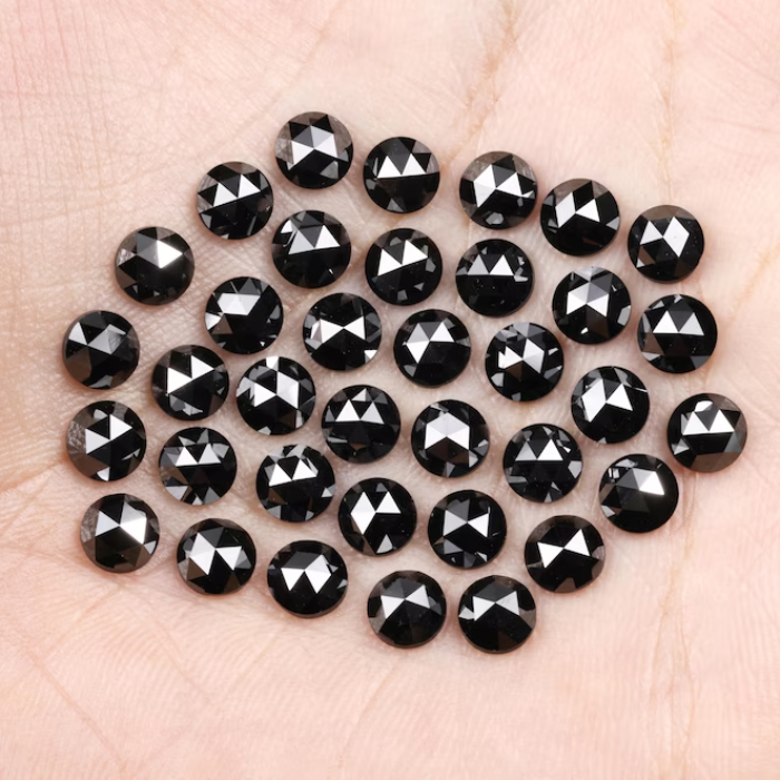 Black Loose Natural Round Rose Cut Earth Mined Diamond
