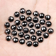 Black Loose Natural Round Rose Cut Earth Mined Diamond