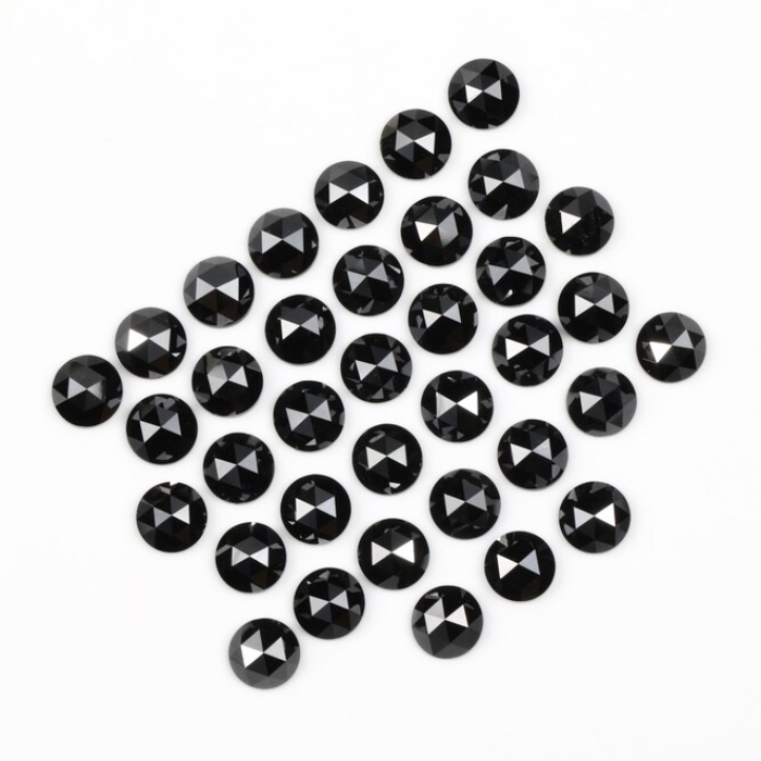 Black Loose Natural Round Rose Cut Earth Mined Diamond