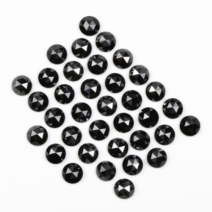 Black Loose Natural Round Rose Cut Earth Mined Diamond