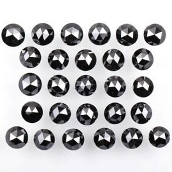 Black Natural Loose Round Rose Cut Earth Mined Diamond