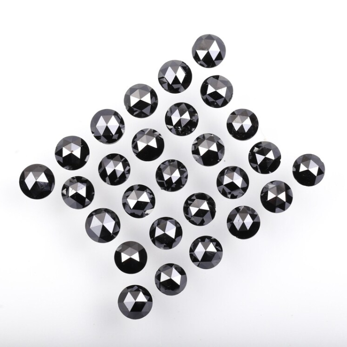 Black Natural Loose Round Rose Cut Earth Mined Diamond