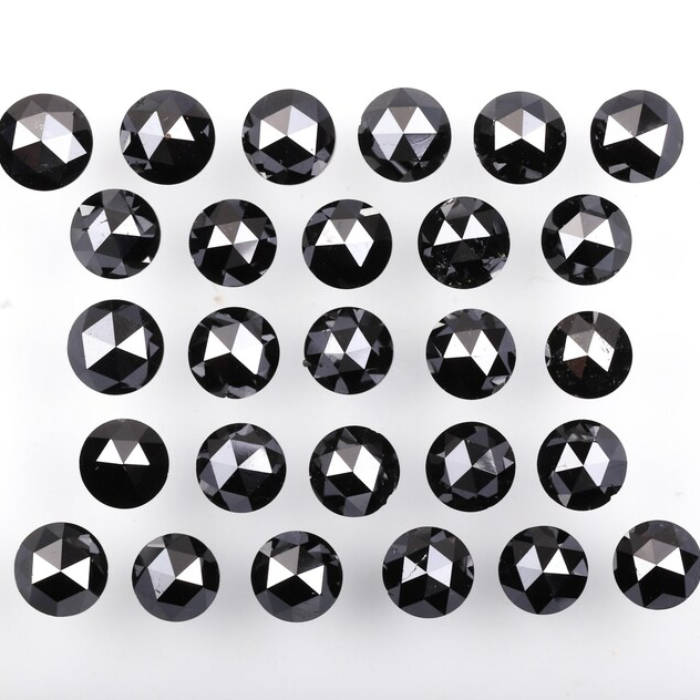 Black Natural Loose Round Rose Cut Earth Mined Diamond